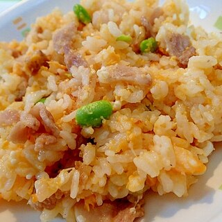 豚バラと枝豆と卵のチャーハン♬